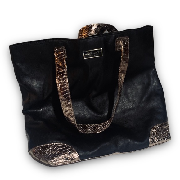 Jimmy Choo • Vegan Leather Parfums Shopper Tote Bag / Rose Gold Snakeskin - Picture 6 of 6